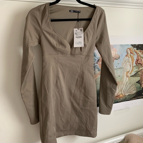 NWT Zara Taupe mini dress - Picture 1 of 4